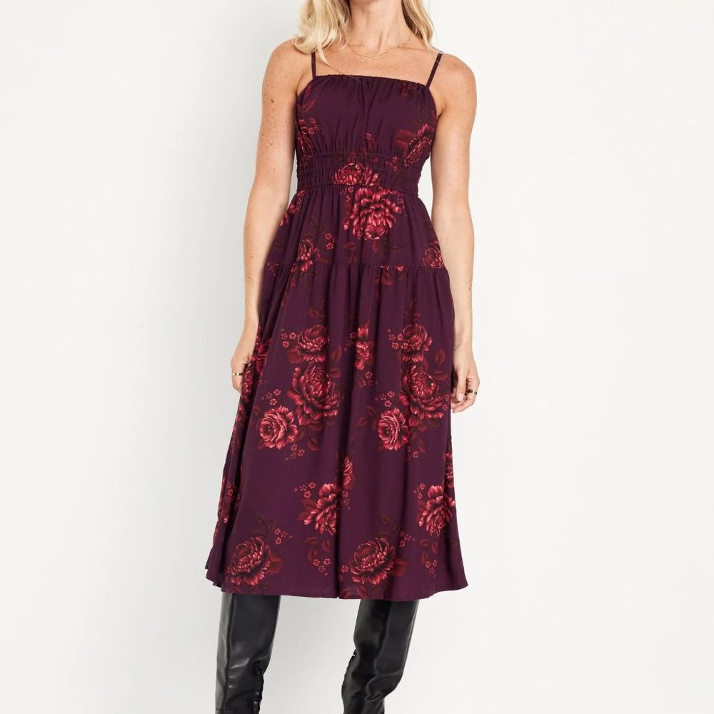 Old Navy Midi Dress with Elastic Waist for Women SIZE M
